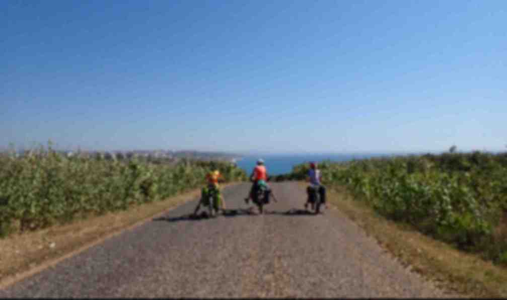 voyage  à vélo en famille