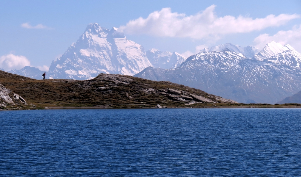 Lac de Malrif au pied des sommets (mont Vison enneigé), Queyras, Alpes. - Le grand tour du Queyras en 7 jours alpes-francaises-le-tour-du-queyras-en-7-jours