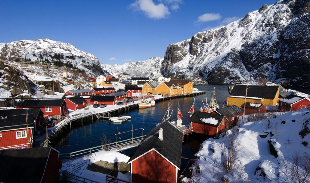 Village et port, Lofoten, Norvège. - Aurores boréales aux îles Lofoten et Vesteralen lofoten-iles-lofoten-et-archipel-des-vesteralen-en-hiver