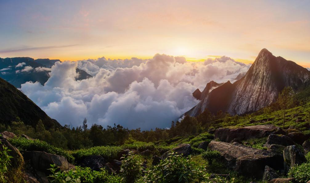 Gilitukha - Istock - Meesapulimala peak dans l'ouest des Ghats au lever du soleil, Inde - Entre Tamil Nadu et Kerala, la route des épices inde-du-sud-trek-kerala