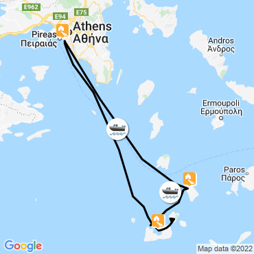 circuit dans les cyclades en famille