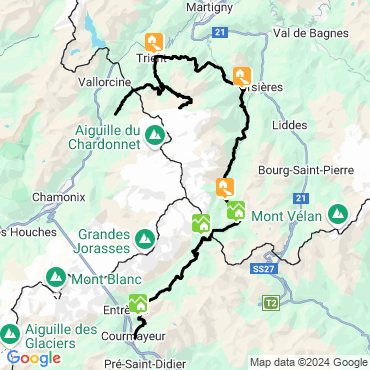 tour du mont blanc avec un ane