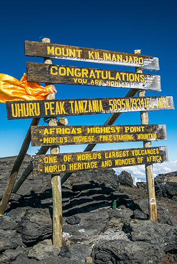 Sommet Kilimandjaro panneau