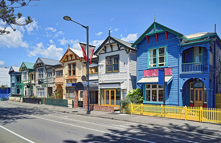Maisons colorées, Nouvelle-Zelande