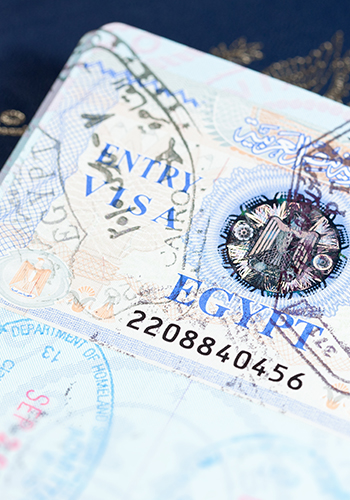 Tampon visa égyptien sur un passeport - Egypte