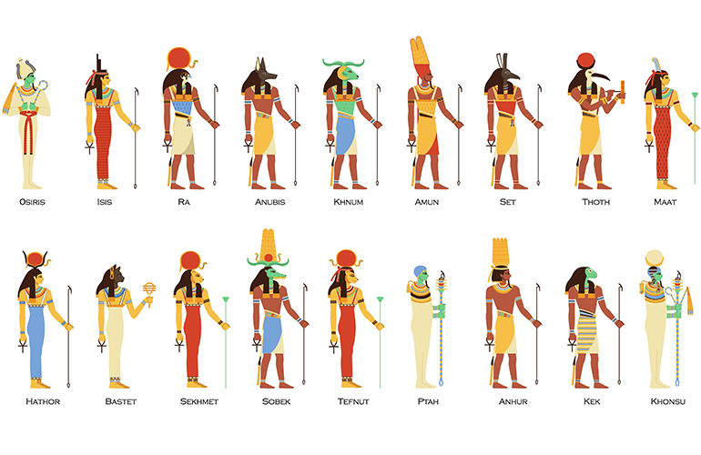 Frise des dieux egyptiens - Egypte