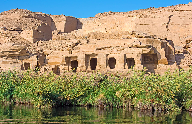 Gebel Silsila, ancienne carrière de grès ayant servi à la construction des temples - Egypte
