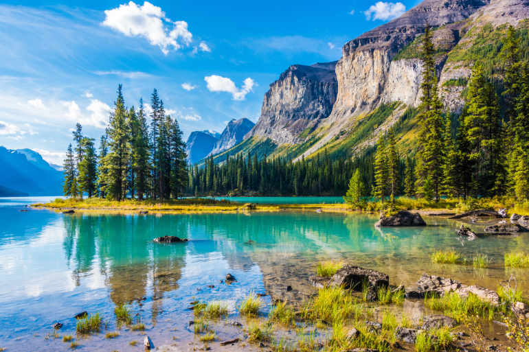 Spirit Island sur le Lac Louise dans le Parc National de Jasper;Canada