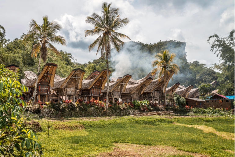 Village traditionnel Kete Kesu Toraja et ses maisons traditionnelles, Sulawesi, Indonésie