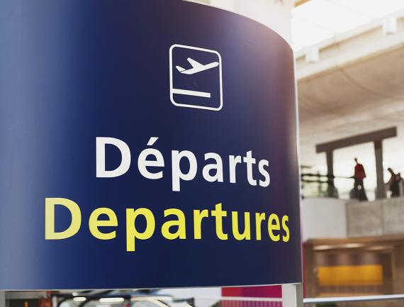 panneau depart aeroport