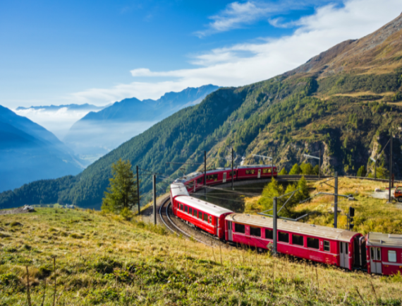 Train dans les grissons, suisse