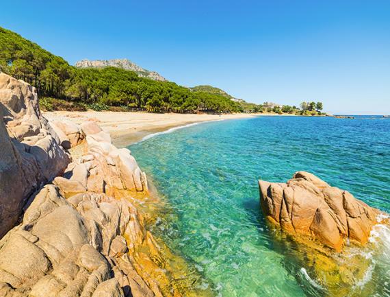Plage de Santa Maria Navarrese, Sardaigne, Italie.