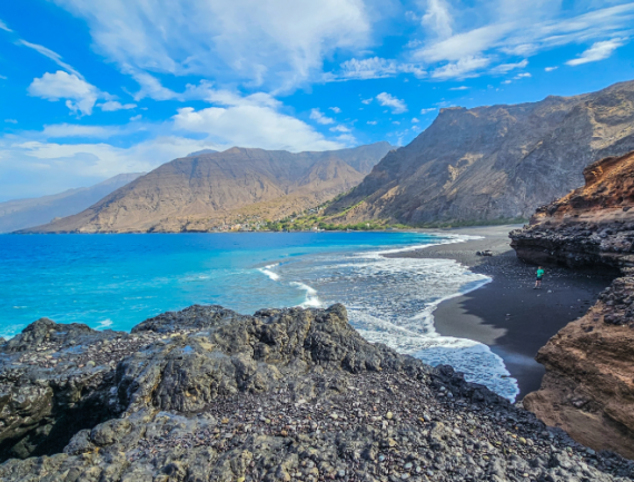 Plage de Tarrafal sur l'île de Santo Antao, Cap Vert